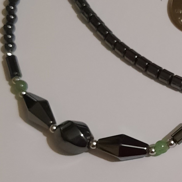 Hematite Necklace set of two, one with Green Aventurine - Picture 8 of 9